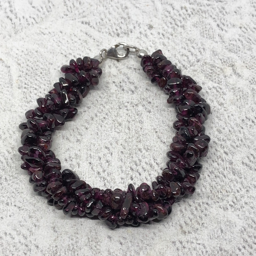 Artisan Dark Purple Garnet Chip Bracelet